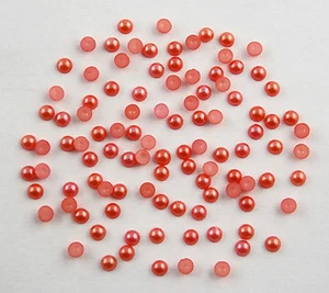 Halbperlen rund 3 mm korallenrot 100 Stück (lose Halbperlen) - Bild 1 von 2