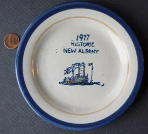 Historic New Albany Indiana Paddlewheel Steamboat Stoneware Plate VTG 1977 ++ - Picture 1 of 1