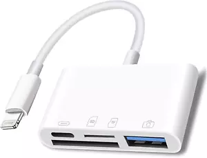 Lightning auf SD Karte Reade 4 in 1 Speicherkarte Adapter für iPhone mit USB Buchse - Bild 1 von 12