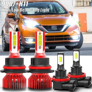 For Nissan Versa Note 2014-2019 LED Headlight Fog Light Bulb Kit 6000K Bright US - Foto 1 di 15