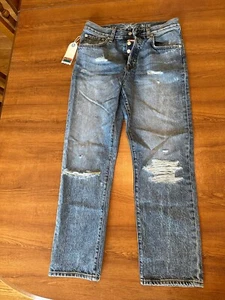 Daily Blue Gr. 26 Distressed Ripped Jeans Damen Button Fly Denim - Bild 1 von 8