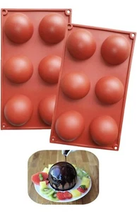 2 Packs Semi Sphere Silicone Chocolate Molds Baking Molds for Making Cake Jelly - Picture 1 of 3