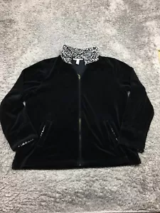 JM Collection Jacke Damen Größe Large Baumwollmischung weicher Gepardendruck Borte - Bild 1 von 13