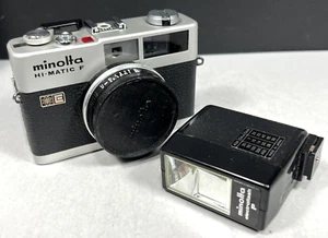 Telémetro Minolta Hi-Matic F cámara fotográfica lente Seiko electroflash P flash FUNCIONA - Imagen 1 de 11