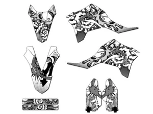 2020-2023 KLX 300 R ZANY White Senge Graphics Kit Compatible with Kawasaki - Picture 1 of 10