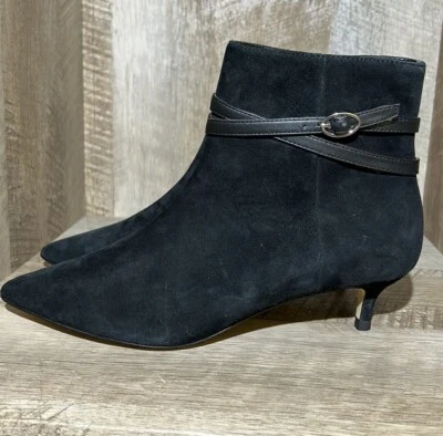 Botín Talbots Iona Hebilla Tacón Gatito Negro Gamuza Para Mujer Talla 8.5 Foto 1 de 4