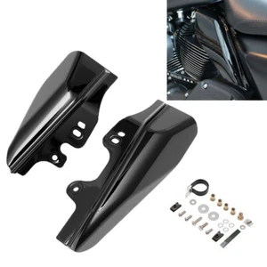 Pair Gloss Black Mid-Frame Air Deflector Heat Shield For Harley Touring 01-2008 - Picture 1 of 12
