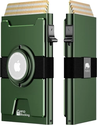 furid Smart Airtag Geldbörse Herren: Metall Geldbörse, A1-Forest Green  - Bild 1 von 4