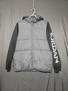 Jordan Mens Black & Grey Puffer  Jacket Size XL #170 - Picture 1 of 6