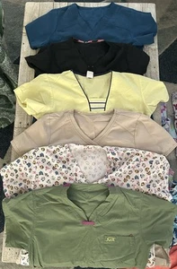 44 Scrub Tops All Sizes! - Picture 1 of 15