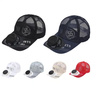 Cappello Ventilatore Solare Lavoro Esterno Traspirante Sunhat USB Ricaricabile Baseball Cap - Foto 1 di 17