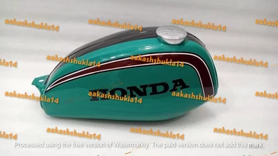 Honda SL125 SL100 K1 1973 to 1975 Model Steel Green & Black Painted Petrol Tank — 第 1/4 张图片