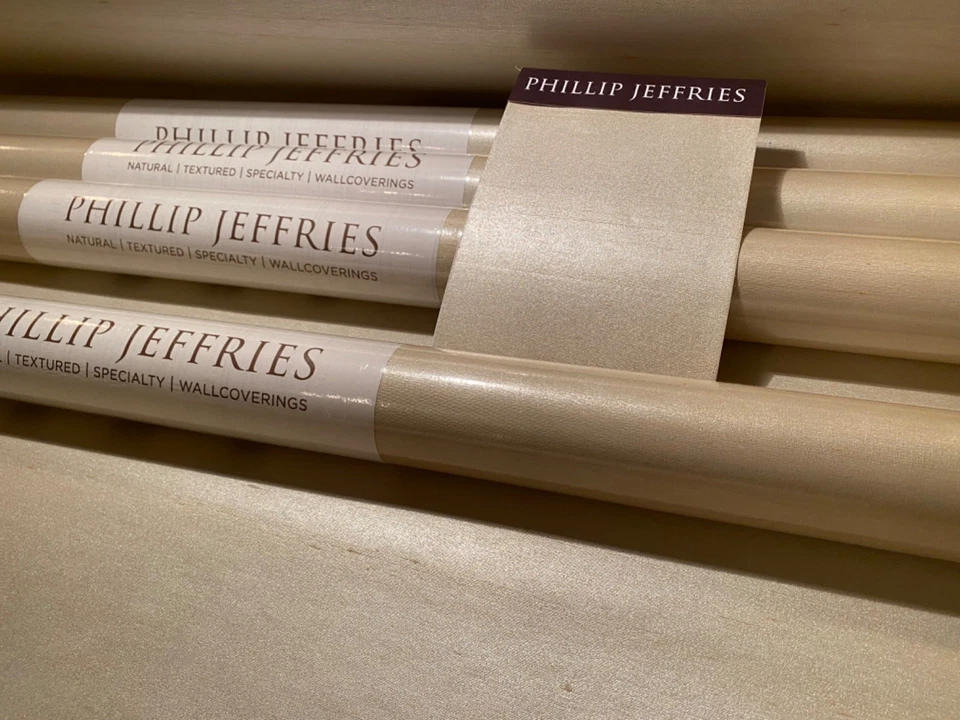 Papel pintado de ábaca 8YD PHILLIP JEFFRIES 3220 STARDUST SILK $1000 venta al por menor 32YD disponible Foto 1 de 4