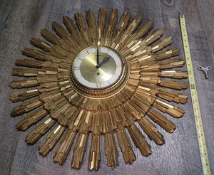 MCM anni 60 23" Atomic Sputnik 8 giorni gioiello SYROCO SUNBURST OROLOGIO CARICA con chiave - Foto 1 di 24