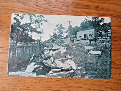 Tarjeta Postal Americana Negra 1911 People Braddock's Spring Braddocks Heights Md Foto 1 de 4