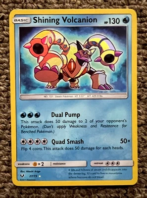 SHINING VOLCANION 27/73 HOLO RARE SHINING LEGENDS POKEMON CARD NM - Image 1 of 2
