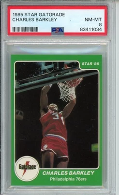 1984-85 Star Gatorade Charles Barkley PSA 8 Rookie RC Philadelphia 76ers - Image 1 of 2