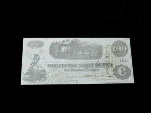 1863 $100 Confederate States of America Richmond VA Obsolete Paper Currency - Picture 1 of 4