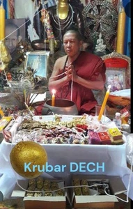 Thai Amulet Look Om Kruba DECH Lucky Charm Wealth Talisman Original - Picture 1 of 14