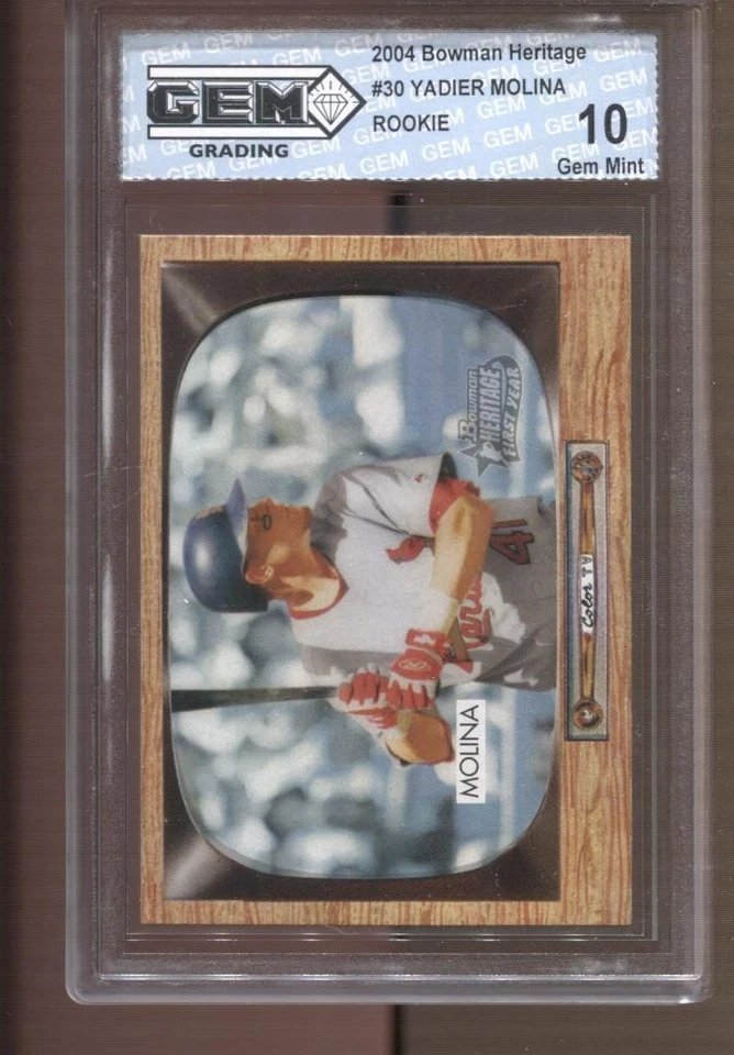 Yadier Molina Bowman Heritage #30 2004 gema como nueva 10 radiocontrol novato St Louis Cardinals Foto 1 de 1
