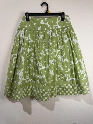 Apt. 9 Green And White Floral A-Line Light Weight Skirt Sz 10 Boho Cotton Midi - Image 1 of 4