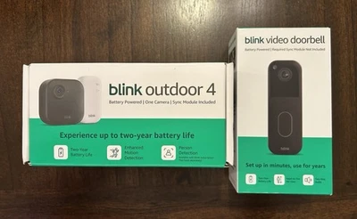 Blink Outdoor 4 Wireless Smart Security System video Doorbell Camera & Sync - Image 1 of 3