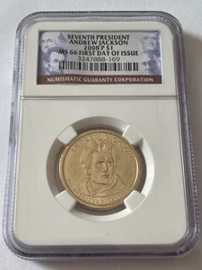 2008-P Andrew Jackson NGC MS 66 First Day Of Issue - Presidential Dollar - - Picture 1 of 6