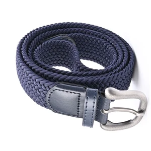 Übergröße Herren blau elastischer gewebter Gürtel Stretch-Design & stabile quadratische Schnalle - Bild 1 von 21