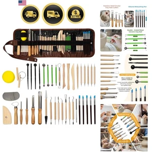 Kit de herramientas de escultura de arcilla 42 piezas modelado talla moldeo modelado artesanías - Imagen 1 de 9