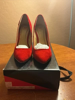 Zapatos de salón Shiekh para mujer de tacón alto con punta roja gamuza talla 9 Foto 1 de 4