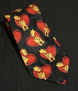 Vintage Disney Pooh schwarz rot Figur Krawatte 56" Valentinstag - Bild 1 von 3