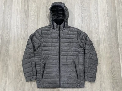 Chaqueta acolchada cálida con capucha extraíble gris Calvin Klein para hombre M Foto 1 de 4