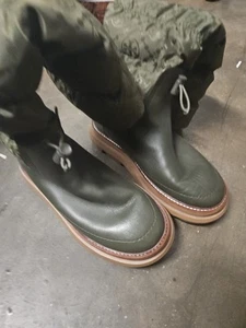 TORY BURCH Damen-Schneestiefel gesteppt Satin-Jacquard Plateau Größe 8 grün - Bild 1 von 9
