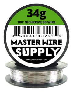 MWS - Nichrome 80 - 100 ft - 34 Gauge Round Wire - Picture 1 of 2