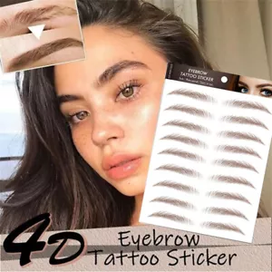 Hair-like Eyebrow Tattoo Sticker False Eyebrows Waterproof Fake Long Makeup 4D - Picture 1 of 43