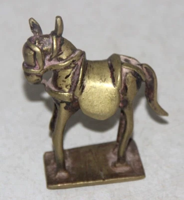 1850 年古董黄铜手工马雕像装饰纸重量 9408 — 第 1/4 张图片