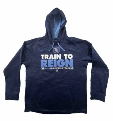 Sudadera con Capucha Tampa Bay Rays Majestic Para Hombre Grande Azul Pullover Base Térmica 2016 Foto 1 de 4