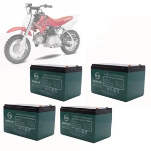 4 Pack 12V 12AH 6-DZM-12 Rechargeable Battery for Pit Dirt Bikes 4 Wheeler Buggy - Picture 1 of 11