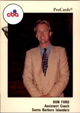1989-90 ProCards CBA #127 Santa Barbara Islanders Don Ford Assistant Coach Card