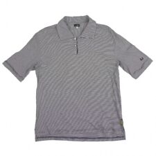 ARMANI JEANS Point Logo Embroidery Stretch Stripe Polo Shirt Size XL(K-127225)