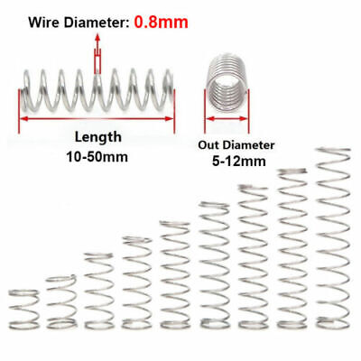 0.8mm Wire Diameter 304 Stainles Steel Compression Spring Pressure Small Spring • 2.62£