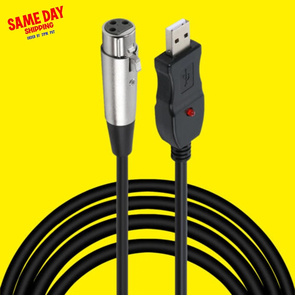 Superior Quality Grade A+ Durable 1x Type A USB Male To XLR Female Cable 9ft USA - Image 1 of 1