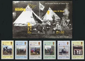 Isle of Man: 2007 Century of Scouting Set and Souvenir Sheet (1182-1188) MNH - Picture 1 of 1
