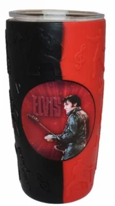 Elvis Presley Insulated Thermos Silicone Embossed Sleeve Red -'68 Name UK - Picture 1 of 5