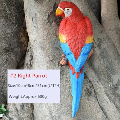 Lindo colgante de pared artesanías decoración de árboles hágalo usted mismo escultura loro pájaros simulación de resina Foto 1 de 4