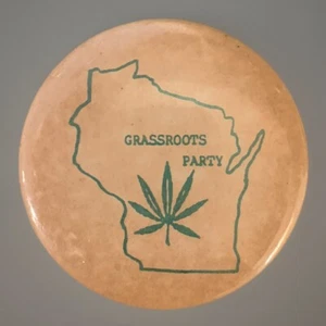 Vintage Nineties Wisconsin Grassroots Party 2” Button PINBACK Badge - Picture 1 of 3