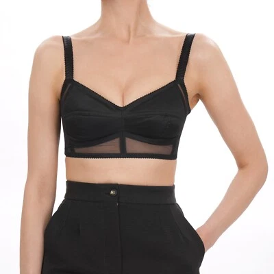 DOLCE & GABBANA Bralette Bustier Corset Top Black IT 40 US 4 XS S - Image 1 of 4