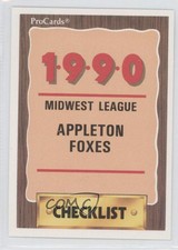 1990 ProCards Minor League Checklist Appleton Foxes Checklist #2085