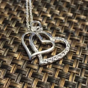 sterling silver heart necklace 925 - Picture 1 of 3