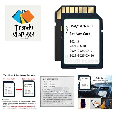 Navigation SD Card Latest Version GPS Maps Compatible with 2024 CX-30/3, 2024... - Image 1 of 4